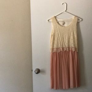 Blush and cream dress